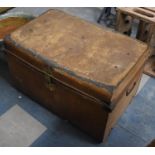 A Scumble Glazed Metal Travelling Trunk, 72cm wide