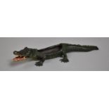 A Reproduction Cold Painted Bronze Study of a Crocodile in the Austrian Style, 22cm Long