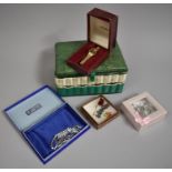 A Vintage Woven Jewellery Box Containing Costume Jewellery