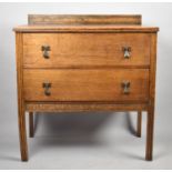 A 1930's Galleried Oak Chest of Two Long Drawers, 77cm Wide