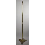 A Late 20th Century Brass Ribbed Column Standard Lamp, No Shade