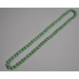 A Faux Jade Bead Necklace, 84cm Long