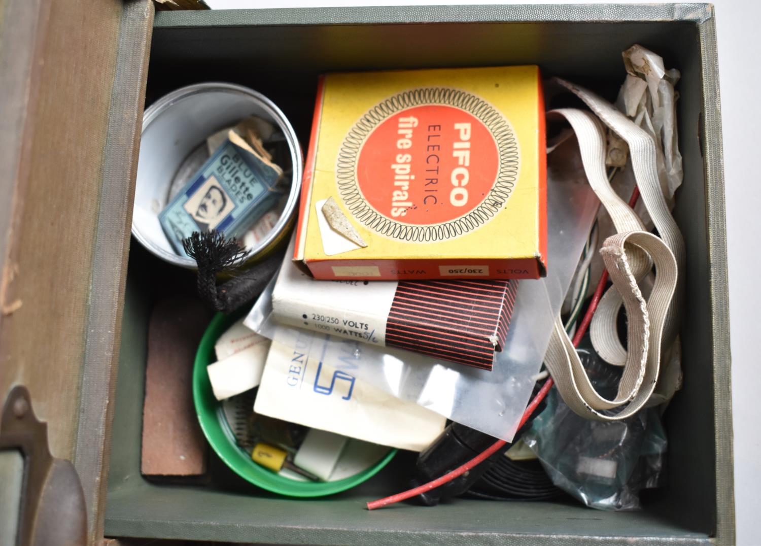 A Vintage Desktop Stationery Chest with Three Long and Two Short Drawers, 37cm wide - Image 3 of 6