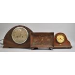 A Collection of Mantle Clocks to Include Smiths Steric Wooden Framed Mantle Clock, Mid 20th