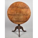 A 19th Century Circular Oak Snap Top Tripod Table, 79cm Diameter
