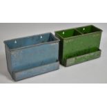 A Pair of Vintage Metal Shoe Shining Two Division Wall hanging Tins, Each 28cm wide