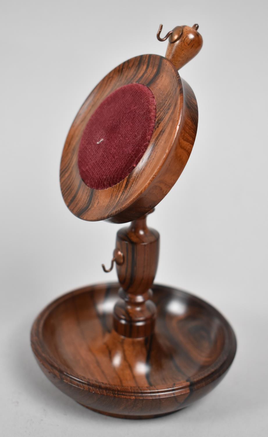 A Modern Rosewood Pocket Watch Stand by Mike Fitz, 15cm high
