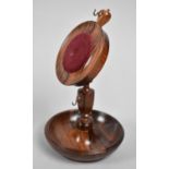 A Modern Rosewood Pocket Watch Stand by Mike Fitz, 15cm high