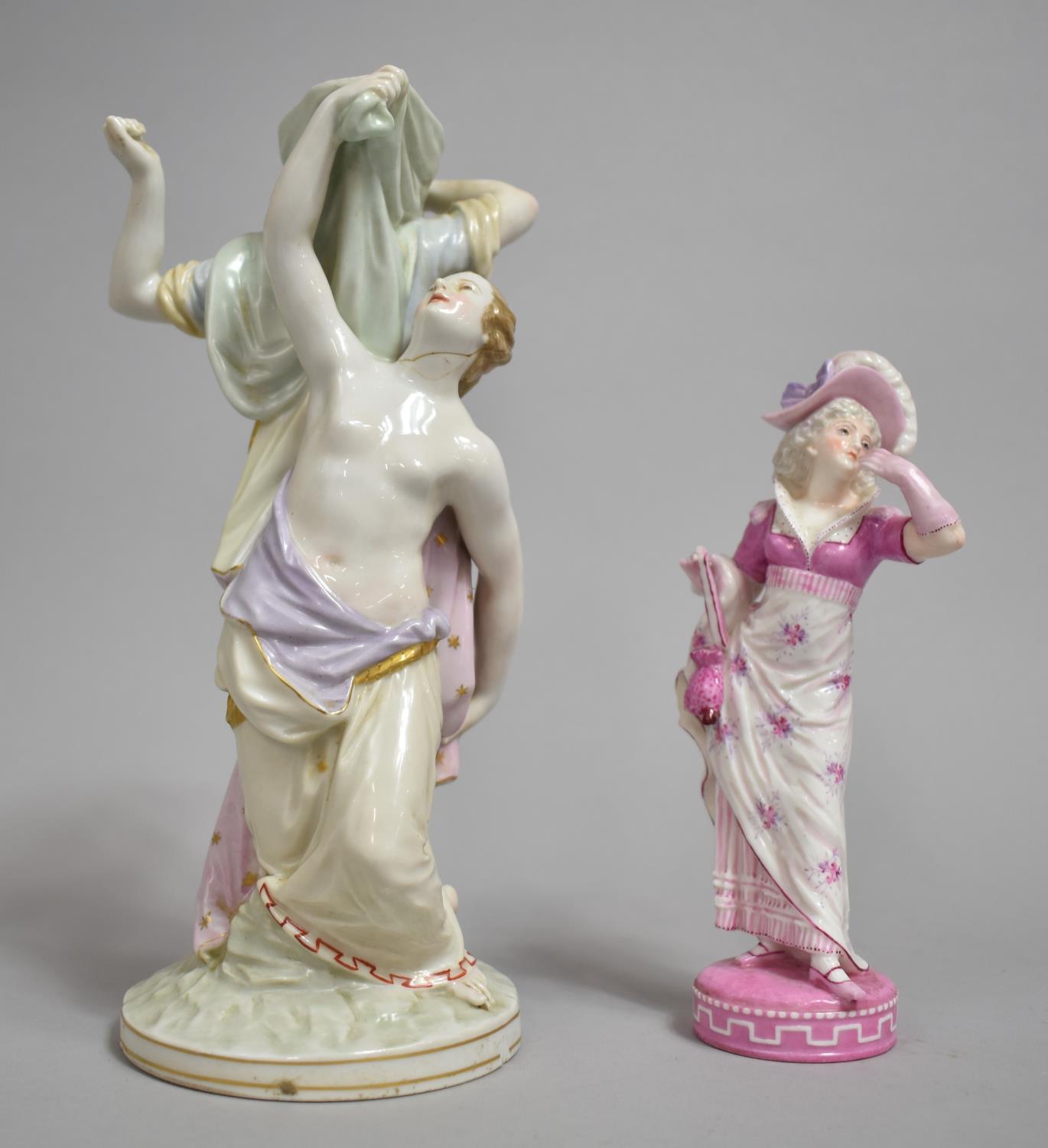 Two Continental Porcelain Figural Ornaments, Condition Issues - Image 2 of 5