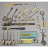 A Collection of Silver Plated and other Cutlery to Include Jam Spoons, 1953 Coronation Spoon, Pickle