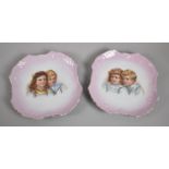 A Pair of Late Victorian/Edwardian Transfer Printed Decorated Plates Depicting Children