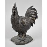 A Modern Bronze Effect Resin Study of a Cockerel, Garden Parade a Betty Singer Collection, 26cm high