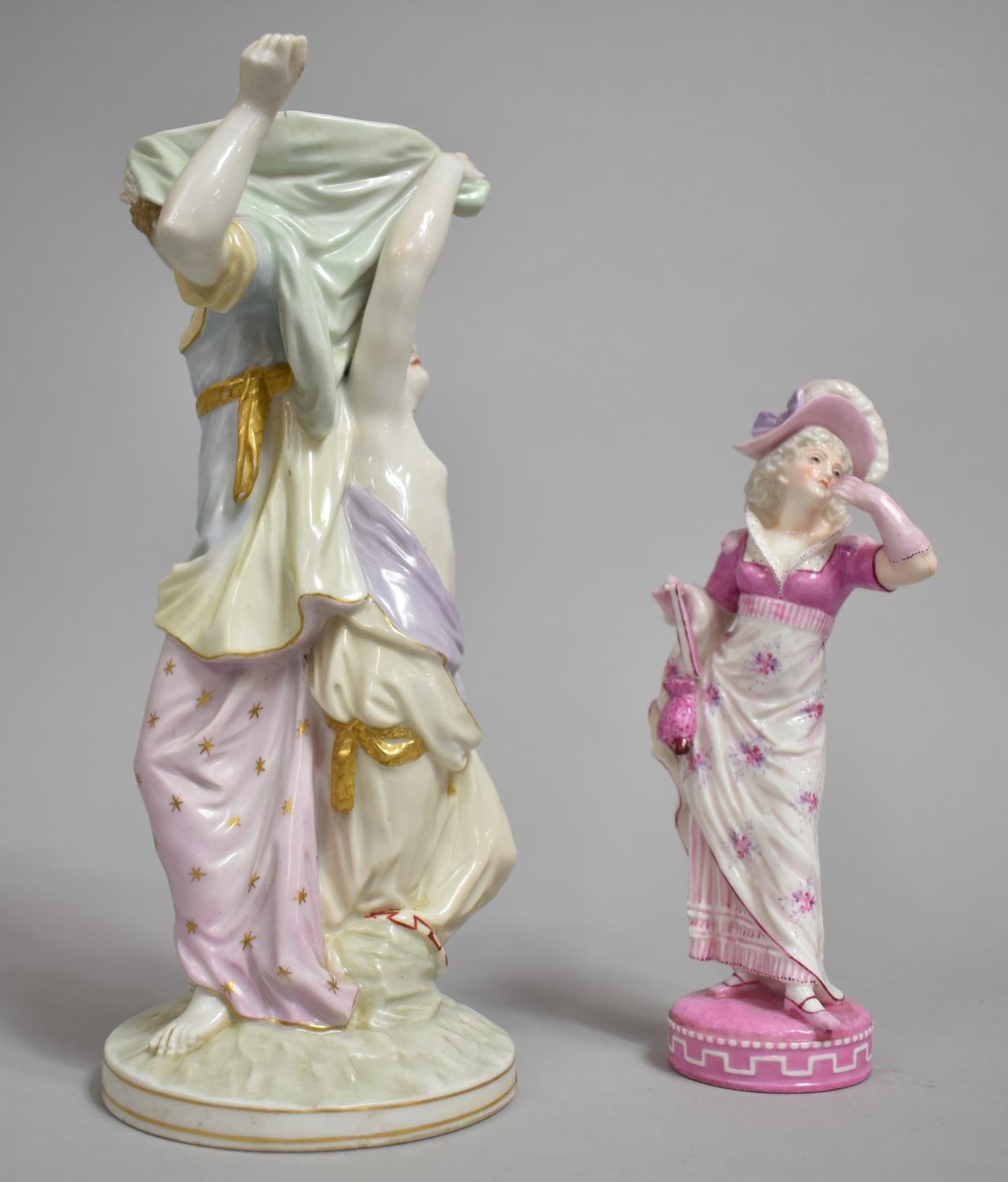 Two Continental Porcelain Figural Ornaments, Condition Issues - Image 3 of 5