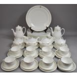 A Wedgwood Bone China White and Gilt Cunard Trim Dinner and Tea Service, to Comprise Cups,