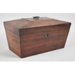 A 19th Century Mahogany Tea Caddy of Sarcophagus Form, Hinged Lid but Interior Fittings Removed