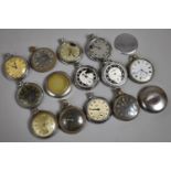 A Collection of Various Vintage Pocket and Stop Watches, All In Need of Some Attention