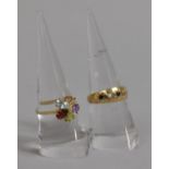 Two 9ct Gold Ladies Dress Ring, Jewelled but Missing Some Stones, 5.2g