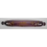A Victorian Glass Rolling Pin, Inscribed Lover's Gift, One End AF, 36cm Long