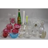 A Collection of Various Glassware to Include Various Late 19th Century Cranberry Glass, Two Silver