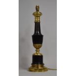 A Modern Heavy Brass Table Lamp Base of Vase Form, no Shade, 56cm high
