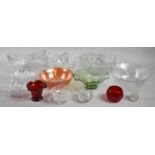 A Collection of Coloured and Plain Glassware