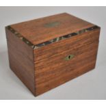 A Late 19th Century Rectangular Single Tea Caddy with Mother of Pearl Inlay to Hinged Lid, 14cm Wide