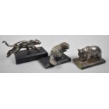 A Set of Three Silver Plated Animal Sculptures by Heartman, Made for the World Wide Fund for Nature