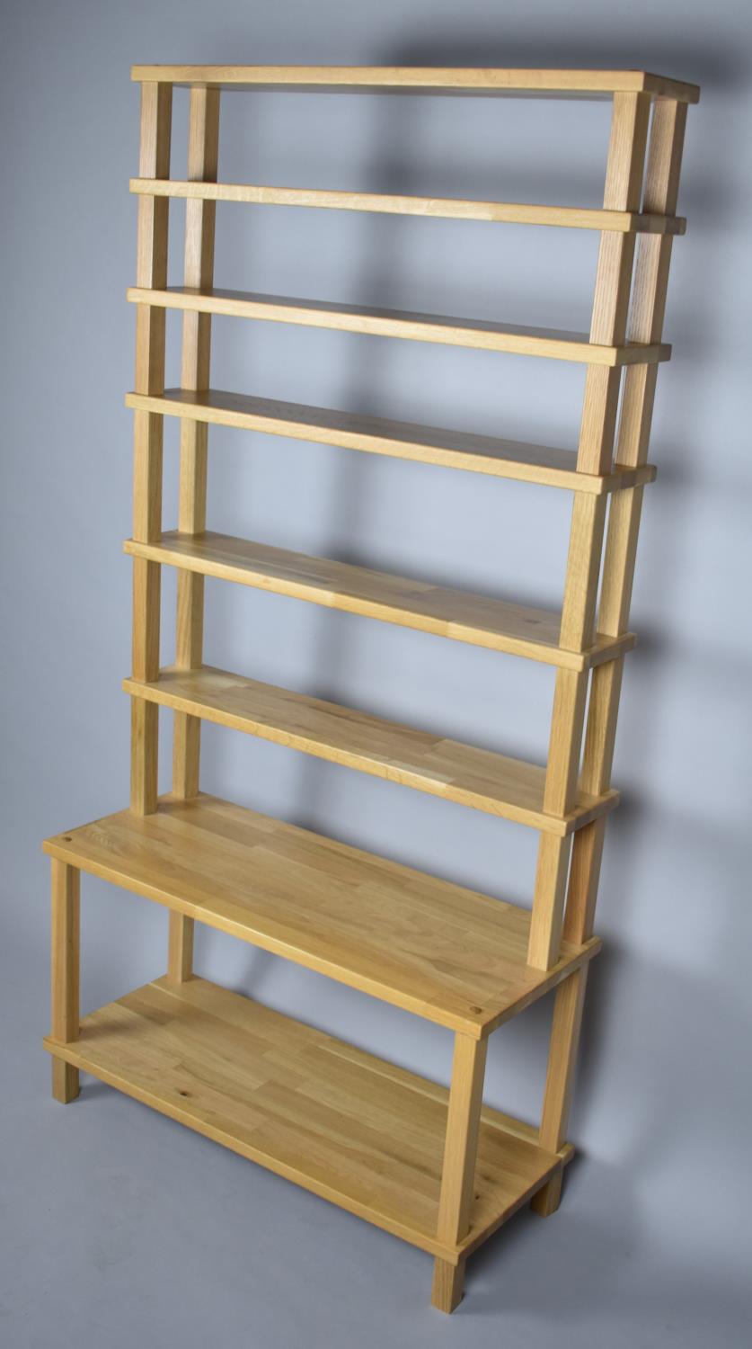 A Wooden Waterfall Shelf Unit, 80cm wide