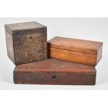 A Collection of Three 19th/20th Century Boxes to Include Single Tea Caddy, Oak Pen Box and Stained