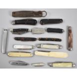 A Collection of Various Vintage Pocket Knives, Pen Knives and Multi Tool Knives to Include Silver