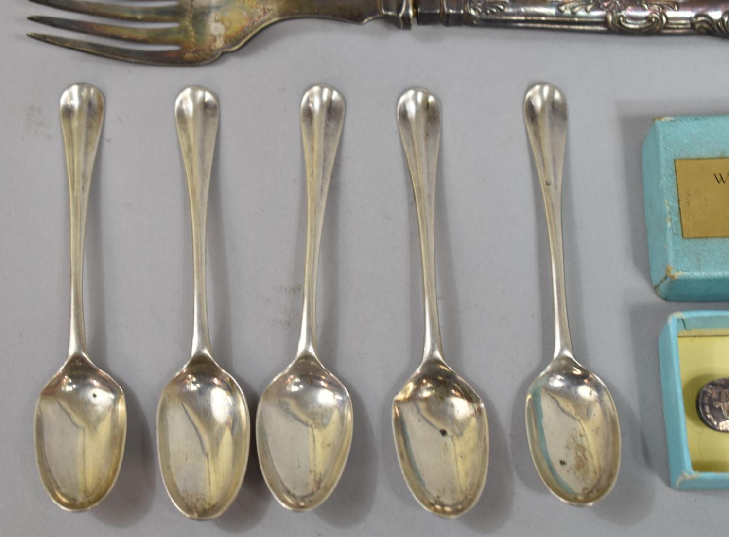 A Collection of Silver Plated and other Cutlery to Include Jam Spoons, 1953 Coronation Spoon, Pickle - Image 3 of 4