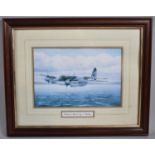 A Framed RAF Print, "Mosquito 6" by J Walton, 24x17cm
