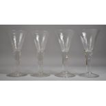 A Set of Four Whitefriars Coronation Goblets with Engraved Royal Crown ER 2nd 1953
