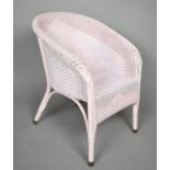 A Pink Painted Loom Style Armchair