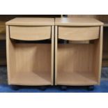 A Pair of Modern Bedside Tables with Single Top Drawers