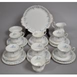 A Royal Albert Memory Lane Tea Set to comprise Seven Cups, Milk Jug, Sugar Bowl, Six Saucers, Side