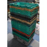 A Collection of Twenty Supermarket Plastic Crates, Each 60x40cm