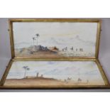 A Pair of Framed Watercolours, Desert Camps with Camels and Figures, Signed CH Witney 1902, Each