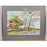 A Framed Welsh Watercolour Depicting Rendered Farmhouse, Unsigned, 37x26cm