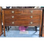 An Edwardian Dressing Chest Base with Two Short and Two Long Drawers, 106cm wide
