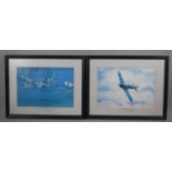 Two Framed RAF Prints, Supermarine Spitfire and Vickers Armstrong Warwick Both by FT Searle