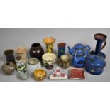 A Collection of Various Studio Pottery and Glazed Items to comprise Long Park Torquay Kingfisher