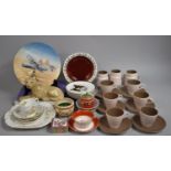 A Collection of Various Ceramics to Comprise Pink Glazed Poole Part Coffee Set, Decorative Plate,