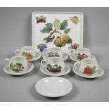 A Collection of Portmeirion Pomona Cups and Saucers (One AF)