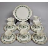 A Royal Doulton Tapestry Pattern Tea Set top comprise Six Cups, Milk Jug, Sugar Bowls, Six