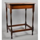 An Edwardian Mahogany Rectangular Occasional Table on Turned Supports, 58cm Wide