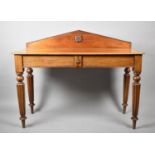 A Late Victorian Mahogany Galleried Side Table on Turned Reeded Supports, 120cm Wide