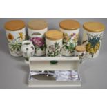 A Collection of Portmeirion Botanic Garden Storage Jars together with a Vase and a Cake Slice