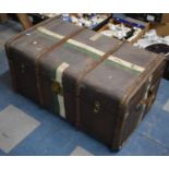 A Vintage Wooden Banded Travelling Case