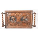 A Continental, Probably Dutch, Carved Oak Two handled Tray of Rectangular Form, 60cm Wide